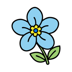 forget me not flower icon, forget me not flower vector illustration-simple illustration of forget me not flower, perfect for forget me not flower logos and icons