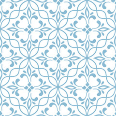 abstract shape geometric seamless pattern kitchen print fabric, azulejo Majolica Art Deco motif