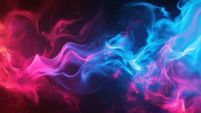 Dark fire with neon blue and pink highlights