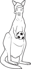 Kangaroo Christmas Soccer Animal Vector Graphic Art Illustration
