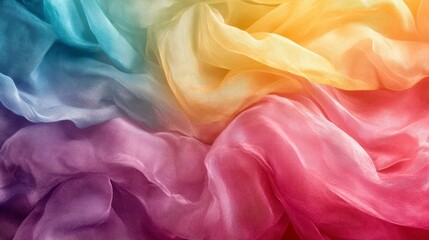 Obraz premium Colorful Fabrics in Soft Waves of Texture and Light