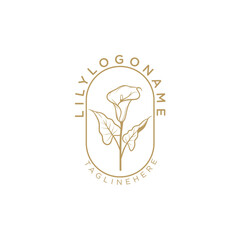 Lily Flower Logo vector Free Download