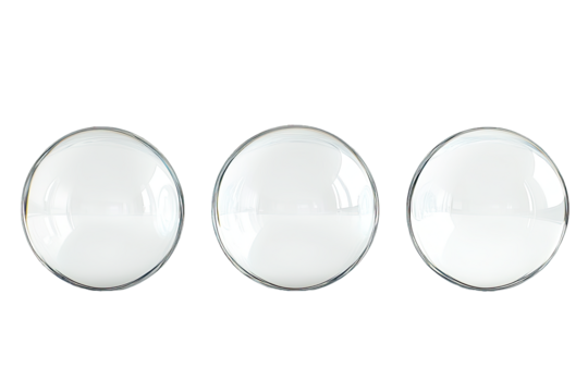3D Glass Bubble transparent water droplets drops isolated PNG background