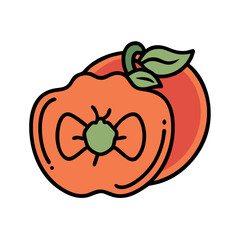 fuyu persimmon icon, fuyu persimmon vector illustration-simple illustration of fuyu persimmon, perfect for fuyu persimmon logos and icons