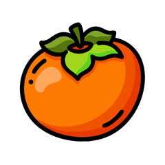 fuyu persimmon icon, fuyu persimmon vector illustration-simple illustration of fuyu persimmon, perfect for fuyu persimmon logos and icons