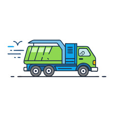 Fototapeta premium garbage truck icon, garbage truck vector illustration-simple illustration of garbage truck, perfect for garbage truck logos and icons