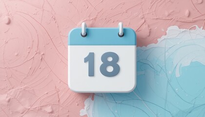 Monthly calendar date highlight minimalist design digital artwork soft color scheme close-up view visual representation of time