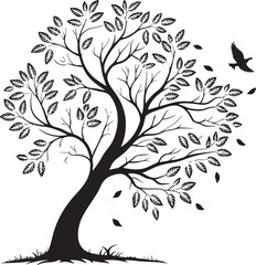 Obraz premium Small-Leaved Lime tree silhouette