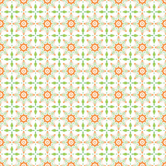 Tile Images, Seamless floral pattern vector illustration showcases a colorful vintage flower design with a retro geometric ornament