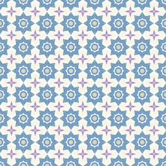 Tile Images, Seamless floral vector pattern with abstract blue flower decoration on a textured backdrop