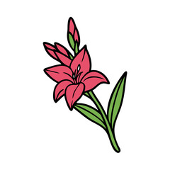 gladiolus flower icon, gladiolus flower vector illustration-simple illustration of gladiolus flower, perfect for gladiolus flower logos and icons