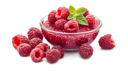 A bowl of fruit with berries, raspberries, and blueberries