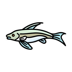 glass catfish icon, glass catfish vector illustration-simple illustration of glass catfish, perfect for glass catfish logos and icons