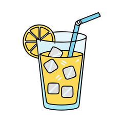 glass of iced lemonade icon, glass of iced lemonade vector illustration-simple illustration of glass of iced lemonade, perfect for glass of iced lemonade logos and icons