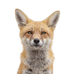 Fototapeta premium Isolated quirky fox sneezing headshot on white background
