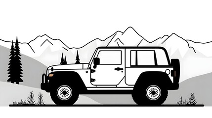 Obraz premium Rugged Black-and-White in Snowy Mountain Landscape