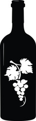  Wine bottle silhouette, Wine icon, Vector, Isolated 