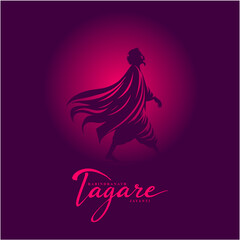 Rabindranath Tagore Jayanti Social Media Creative Solid Silhouette Design

