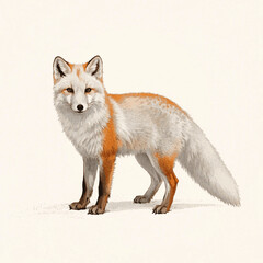 Ice dance arctic fox isolated watercolor vector illustration svg  © Arun168