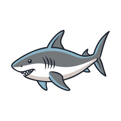 great white shark icon, great white shark vector illustration-simple illustration of great white shark, perfect for great white shark logos and icons