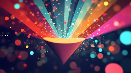 vibrant digital illustration of marketing funnel