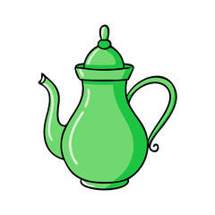 green tea pot icon, green tea pot vector illustration-simple illustration of green tea pot, perfect for green tea pot logos and icons