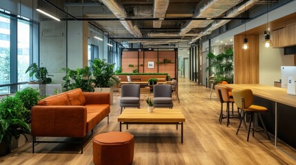 Modern and Serene Co-working Space Design