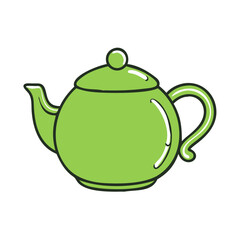 green tea pot icon, green tea pot vector illustration-simple illustration of green tea pot, perfect for green tea pot logos and icons