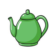 green tea pot icon, green tea pot vector illustration-simple illustration of green tea pot, perfect for green tea pot logos and icons