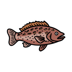 grouper icon, grouper vector illustration-simple illustration of grouper, perfect for grouper logos and icons
