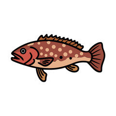 grouper icon, grouper vector illustration-simple illustration of grouper, perfect for grouper logos and icons