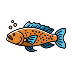 grouper icon, grouper vector illustration-simple illustration of grouper, perfect for grouper logos and icons