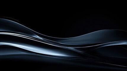 Obraz premium Abstract design of flowing, metallic waves against a dark background.