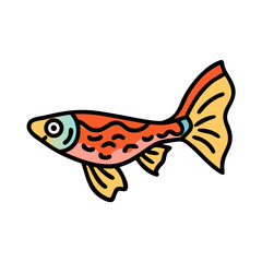 guppy fish icon, guppy fish vector illustration-simple illustration of guppy fish, perfect for guppy fish logos and icons