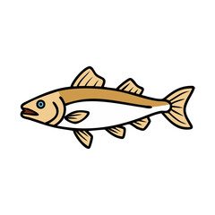 haddock icon, haddock vector illustration-simple illustration of haddock, perfect for haddock logos and icons