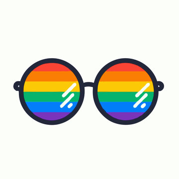 Rainbow sunglasses celebrating Pride Month  