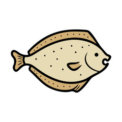 halibut icon, halibut vector illustration-simple illustration of halibut, perfect for halibut logos and icons
