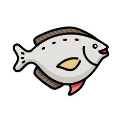 halibut icon, halibut vector illustration-simple illustration of halibut, perfect for halibut logos and icons
