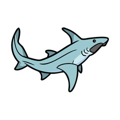 Obraz premium hammerhead shark icon, hammerhead shark vector illustration-simple illustration of hammerhead shark, perfect for hammerhead shark logos and icons