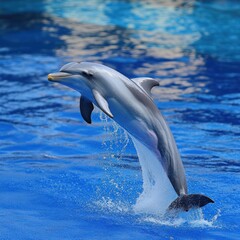 Naklejka premium Dolphin leaping out of water