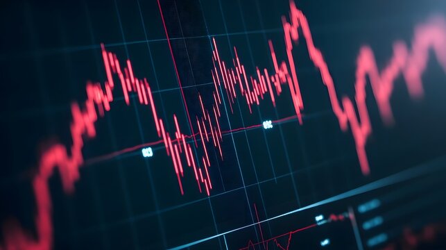 Declining Financial Charts and Business Analytics Overlay Visualizing Market Crisis