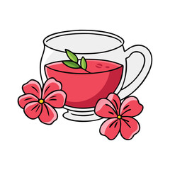 hibiscus tea icon, hibiscus tea vector illustration-simple illustration of hibiscus tea, perfect for hibiscus tea logos and icons