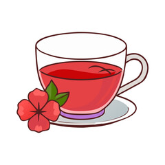 hibiscus tea icon, hibiscus tea vector illustration-simple illustration of hibiscus tea, perfect for hibiscus tea logos and icons