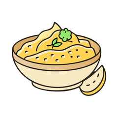 hummus with pita bread icon, hummus with pita bread vector illustration-simple illustration of hummus with pita bread, perfect for hummus with pita bread logos and icons