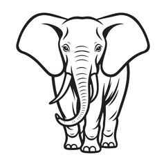 Fototapeta premium Elephant black color on isolated white background