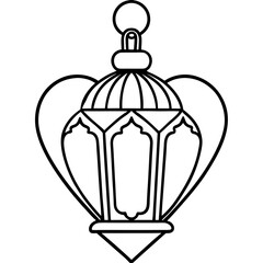 Elegant Heart Lantern Outline