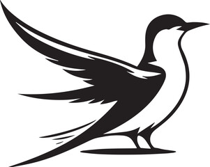 Fototapeta premium swift bird silhouette vector, swift bird logo vector, swift bird icon