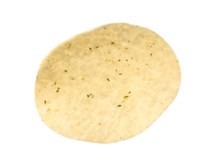 One tasty potato chip isolated on white