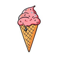 ice cream cone icon, ice cream cone vector illustration-simple illustration of ice cream cone, perfect for ice cream cone logos and icons