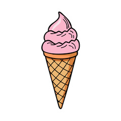 ice cream cone icon, ice cream cone vector illustration-simple illustration of ice cream cone, perfect for ice cream cone logos and icons